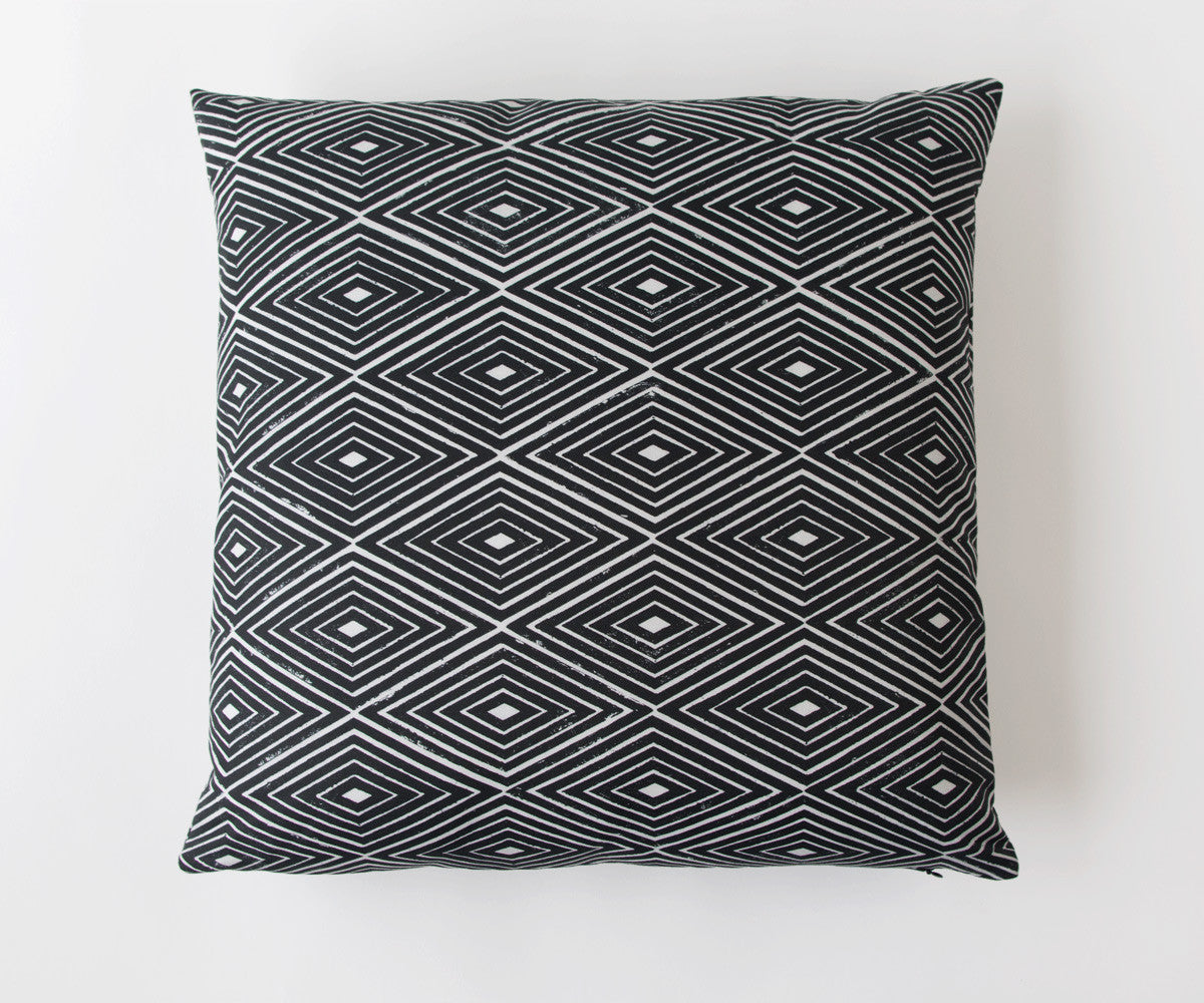 Diamond Print Pillow in Black