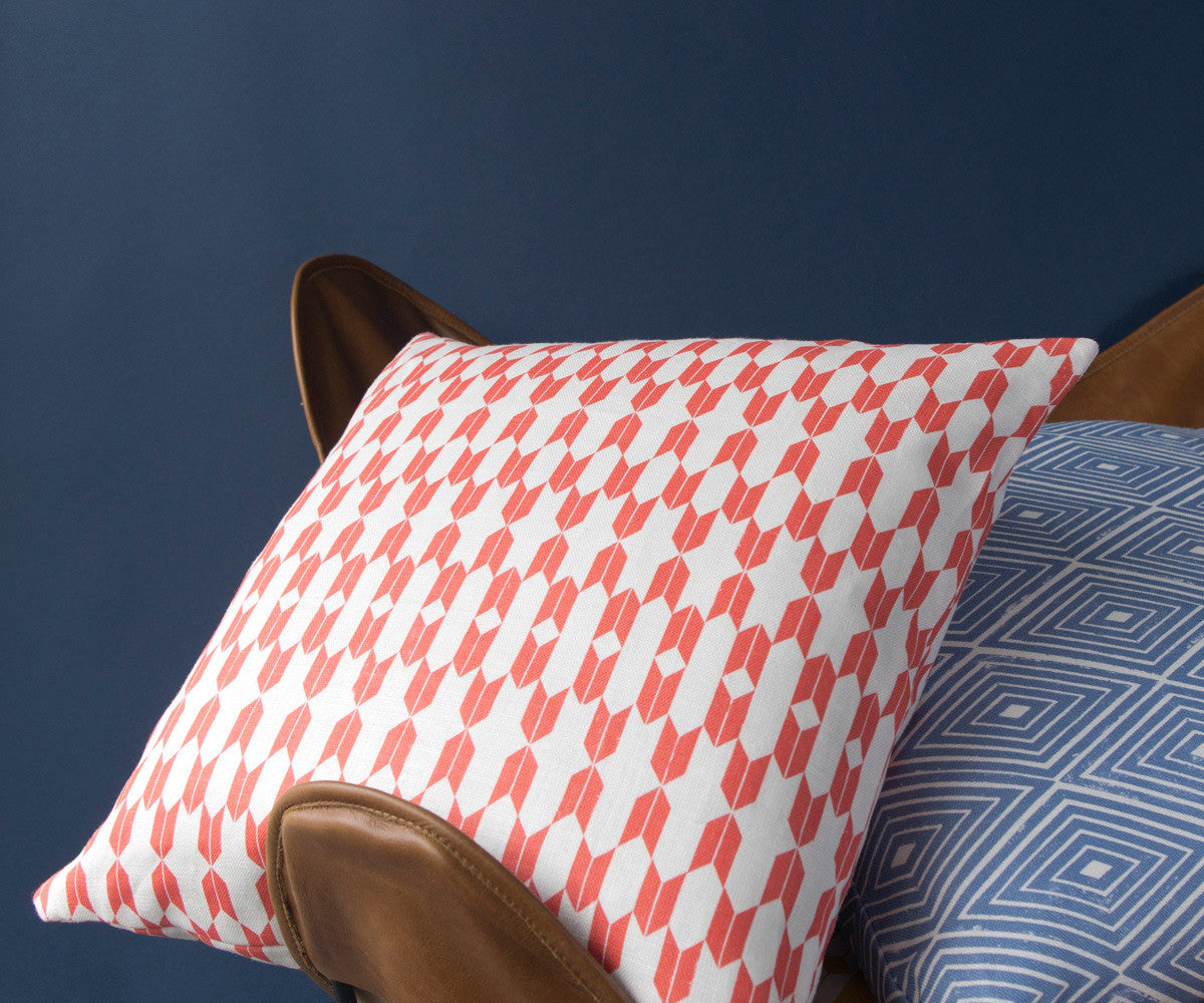 Endless Arrows Printed Pillow in Coral