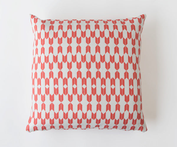 Endless Arrows Printed Pillow in Coral