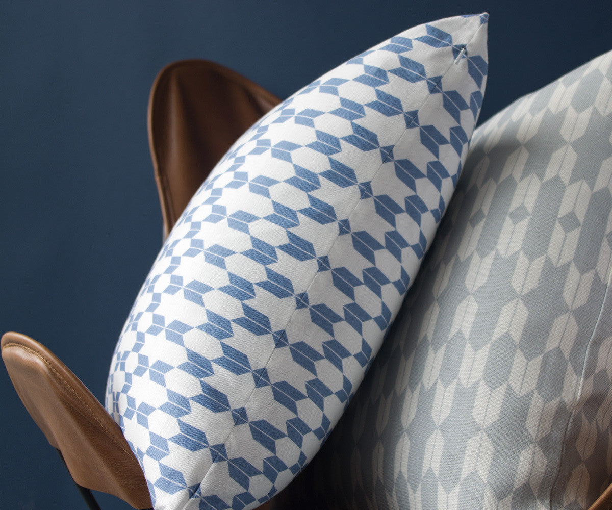 Endless Arrows Printed Pillow in Iris