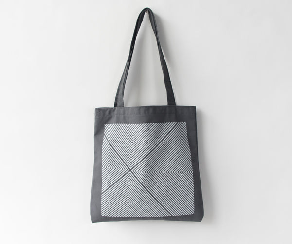 Four Corners Hand screen printed geometric tote 