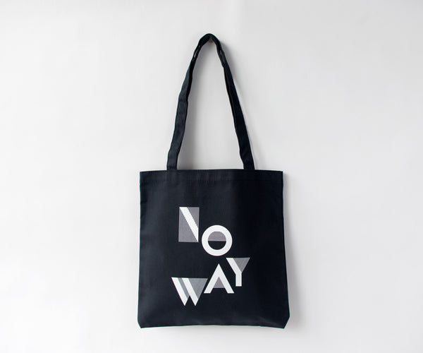 NO WAY Canvas Tote in Black and White 