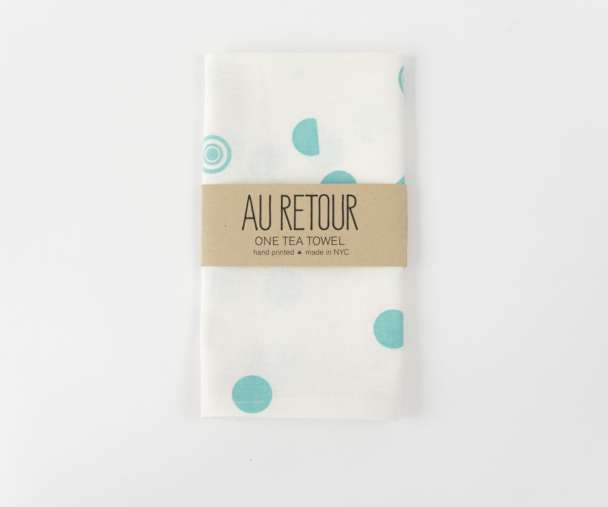 Confetti Drop Teal Towel in Mint