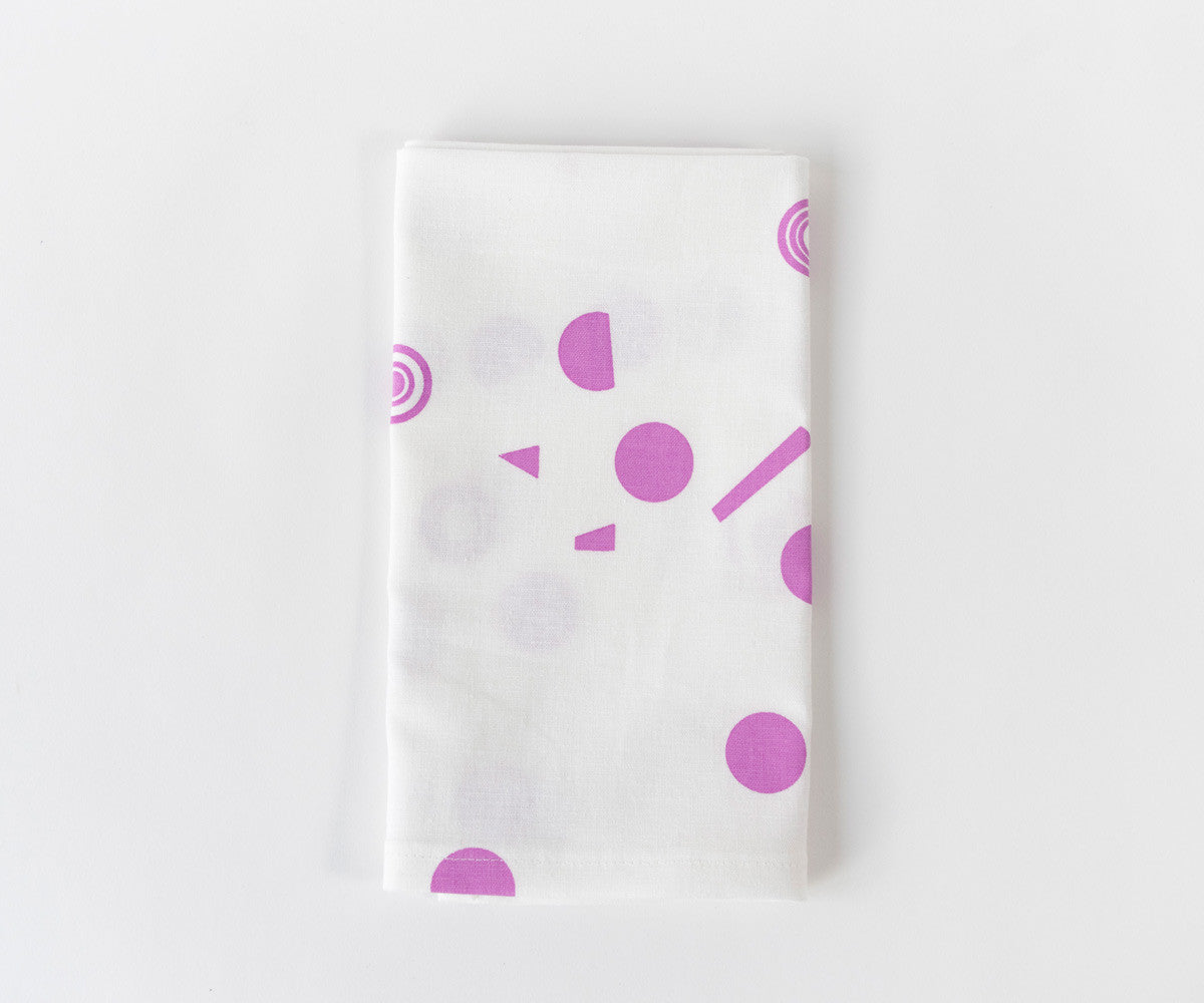 Confetti Drop Teal Towel in Bright Orchid