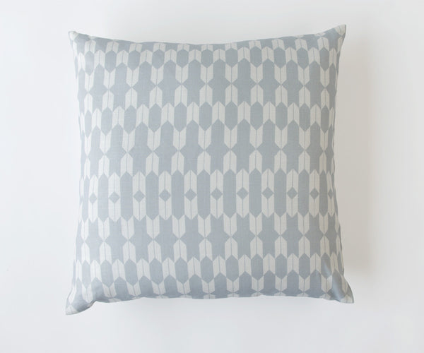 Inverted Arrows Print Pillow in Fog